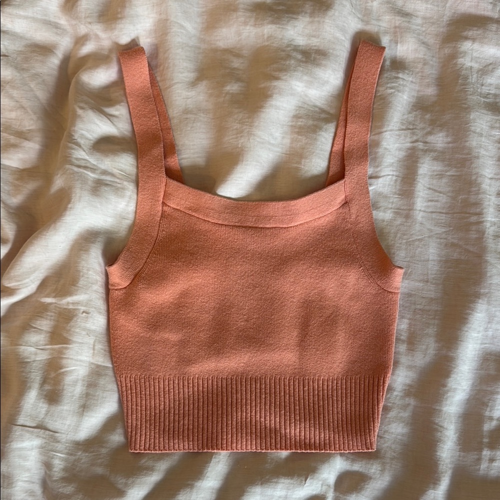 Everlane Coral Cropped Sweater Cami